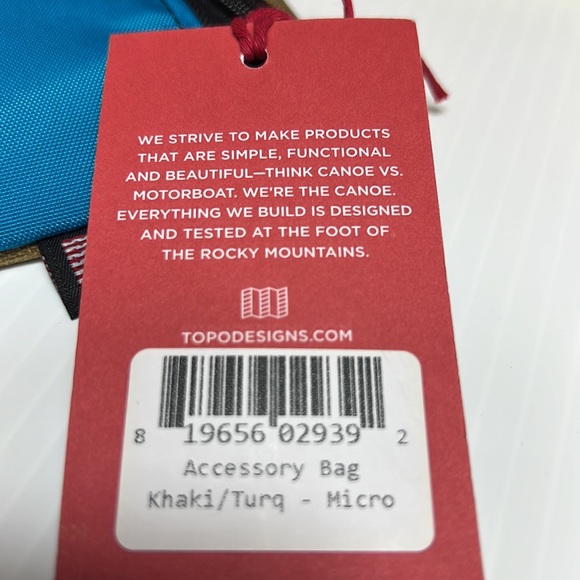 NWT Topo Micro Accessory Bag. Color khaki & turquoise - Picture 5 of 7